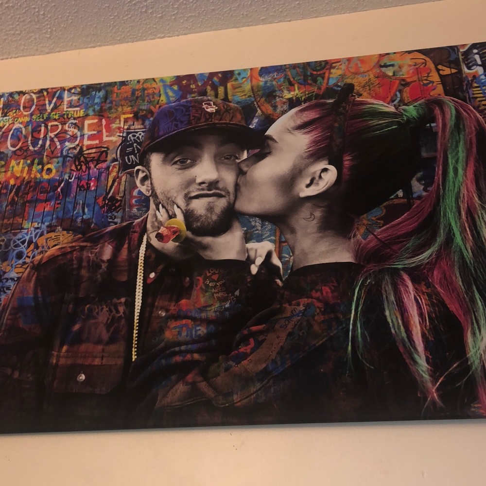 ariana grande/mac miller 48x32 canvas~ brand new